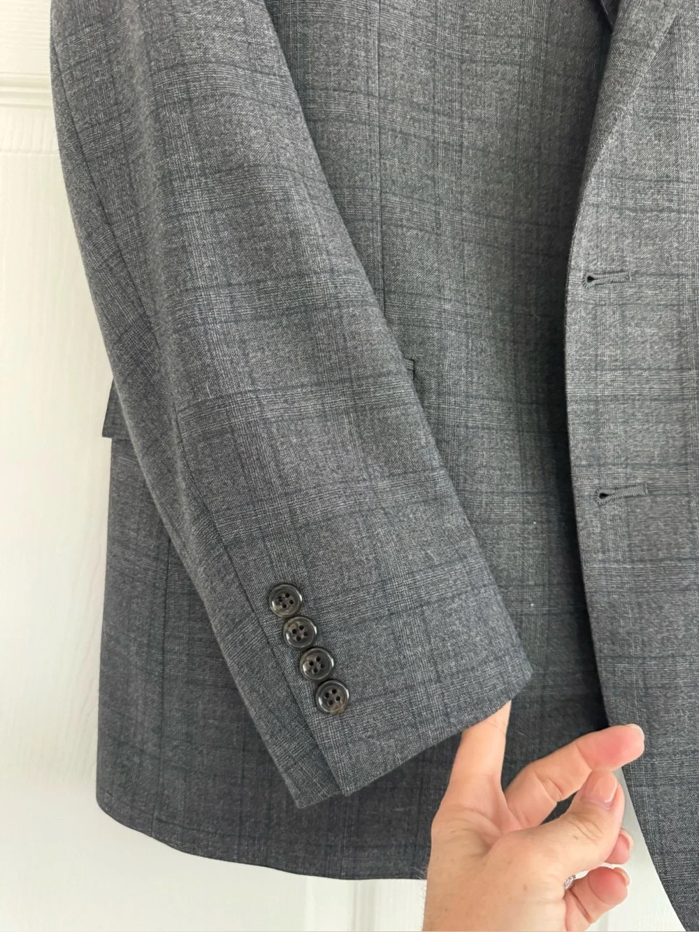 Todd Snyder Mayfair Fit 3 Piece Wool Plaid Suit Gray 42R Made in USA